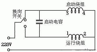 帶正反轉(zhuǎn)開(kāi)關(guān)的接線圖